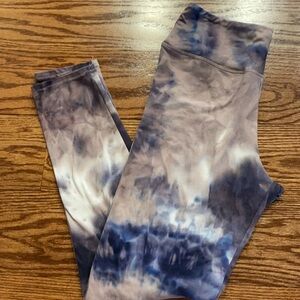 SUPER SOFT women’s leggings BBJ LA, blues and plums watercolor size M no dri fit